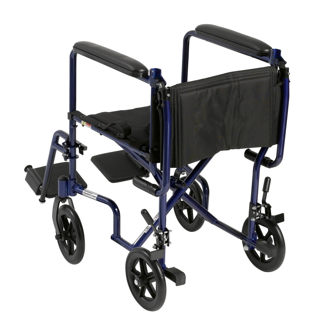 DRIVE Aluminum Transport Chair - 19in Blue