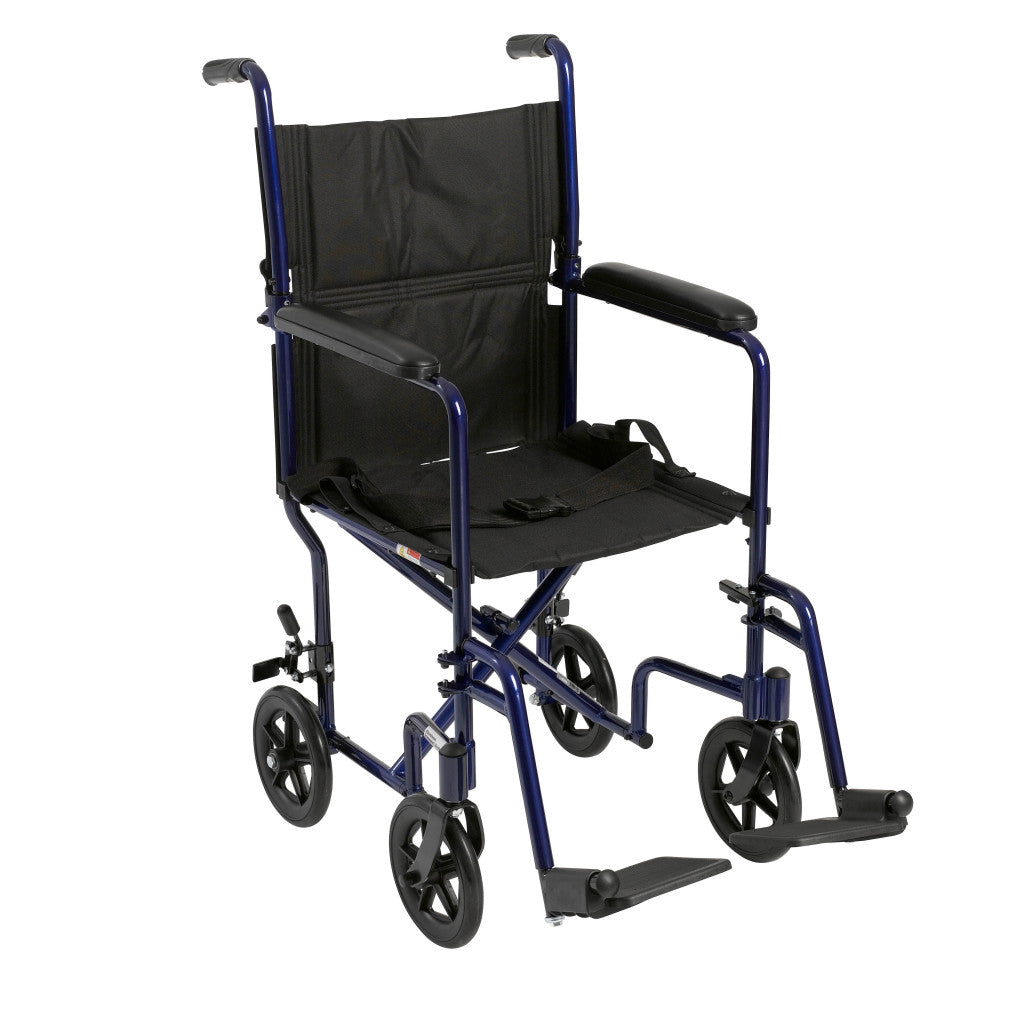 DRIVE Aluminum Transport Chair - 19in Blue