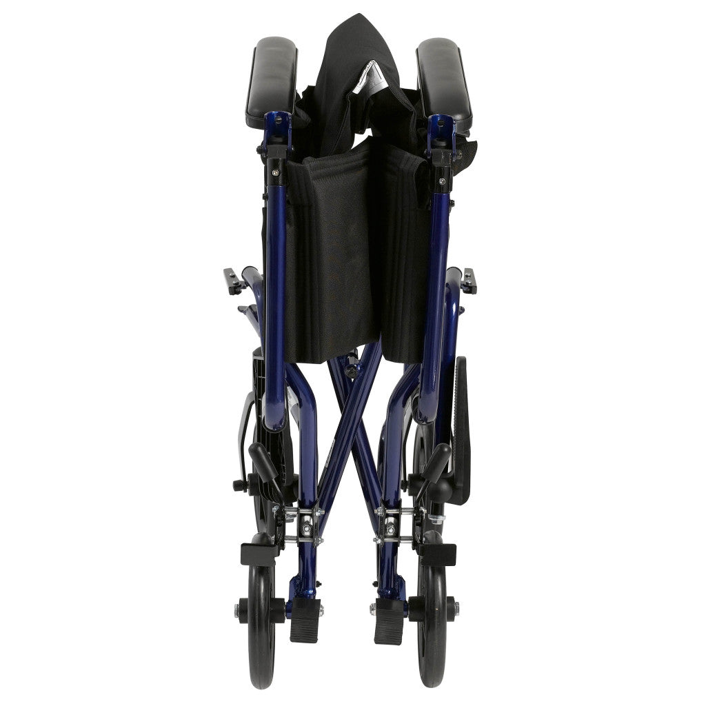 DRIVE Aluminum Transport Chair - 19in Blue