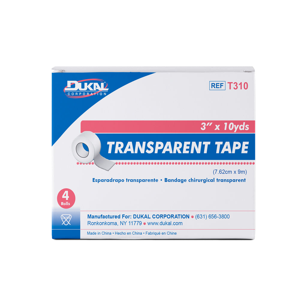 Dukal Transparent Tape 3" X 10 yd - (BX) of 4 Each