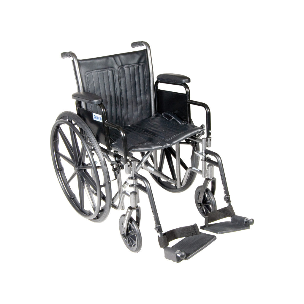 Drive Silver Sport 2 Wheelchair Swing-away Footrests, Desk Arm