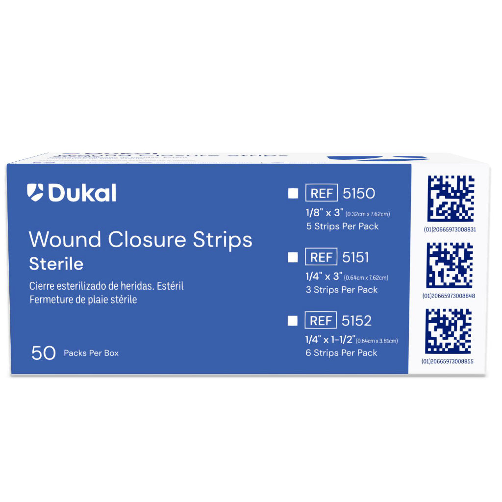 Dukal Sterile Wound Closure Strips 1/4" X 3" - 3 PK - 50PK (BX)