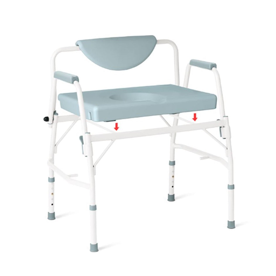 Steel Bariatric Drop Arm Commode 1, 000 lb. Weight Capacity