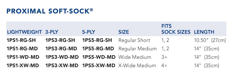 Proximal Soft Sock 5-PLY Tapered Open Toe - Each - Wealcan